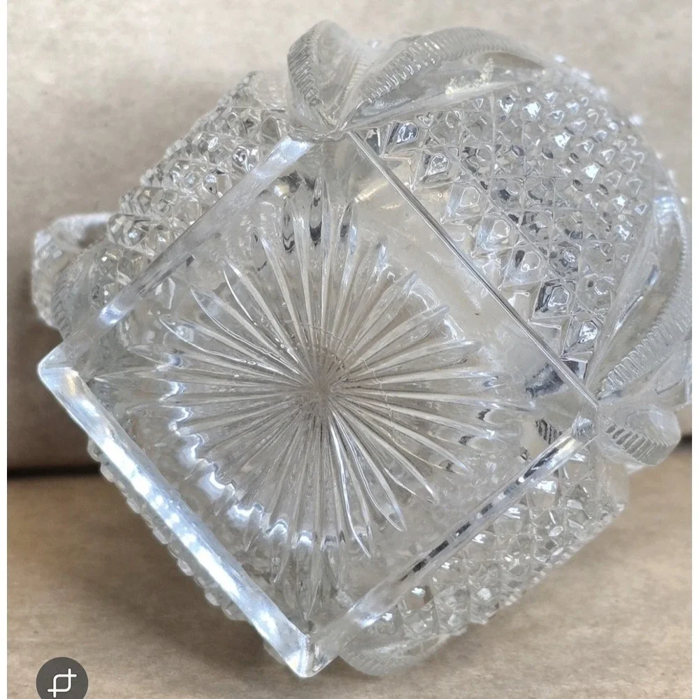 EAPG Two Handle Spooner Open Sugar Bowl Clear Glass‎